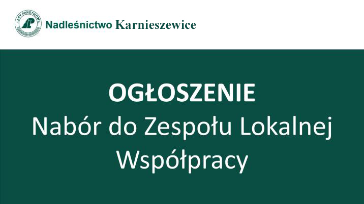 Nabór do Zespołu Lokalnej Współpracy w Nadleśnictwie Karnieszewice